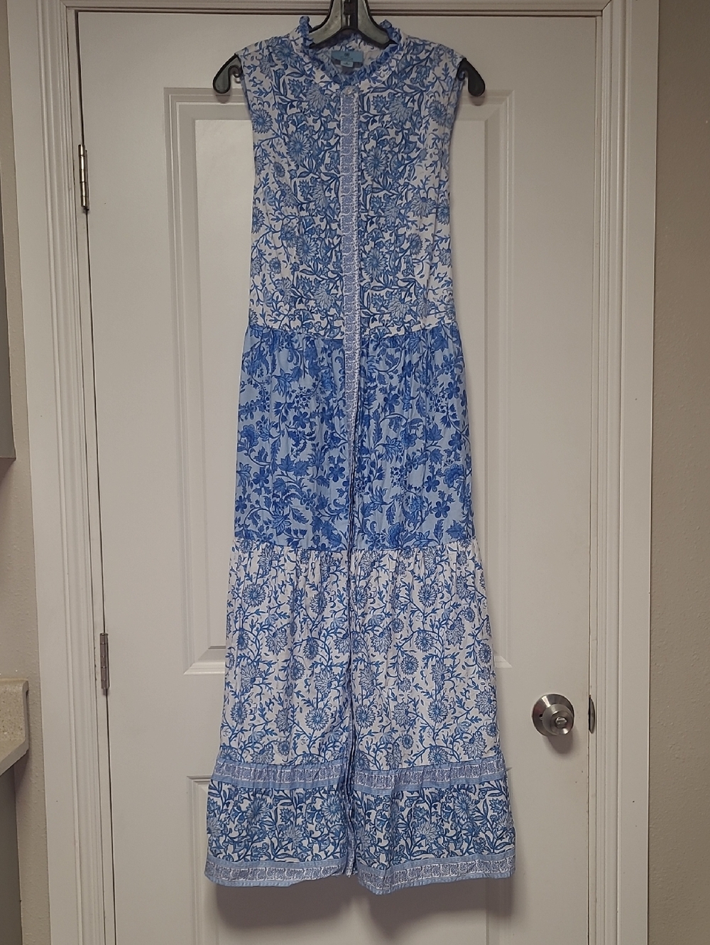 CeCe White Dress with Blue Floral Print